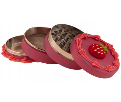 Grinder Aluminum Cake Strawberry 63mm Red - 4 parts -  Price: 19,50€