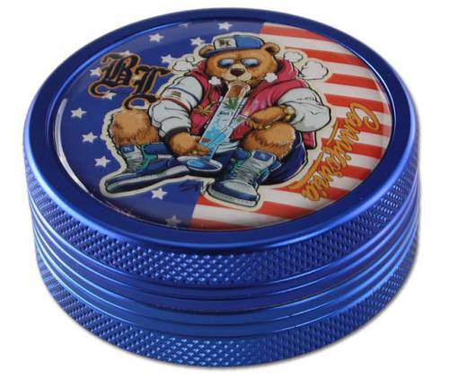 Grinder 50mm Aluminum Cannifornia Blue Design - 2 Parts -  Price: 13,50€