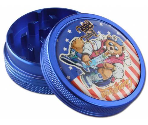 Grinder 50mm Aluminum Cannifornia Blue Design - 2 Parts -  Price: 13,50€