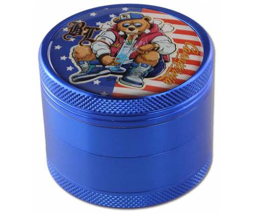 Grinder 50mm Aluminum Cannifornia Blue Design - 4 Parts -  Price: 17,50€