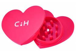 Champ Grinder Τρίφτης Πλαστικός Σχέδιο Καρδιά - 2 Parts Ροζ