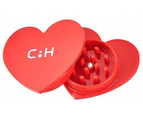 Champ Grinder Τρίφτης Πλαστικός Σχέδιο Καρδιά - 2 Parts Κόκκινο - Τιμή: 4,80€