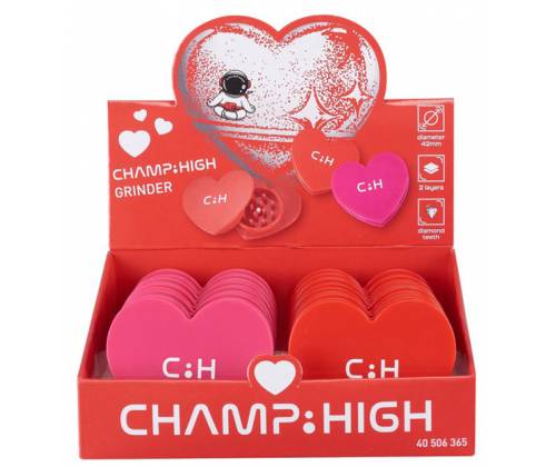 Champ Grinder Τρίφτης Πλαστικός Σχέδιο Καρδιά - 2 Parts Κόκκινο - Τιμή: 4,80€