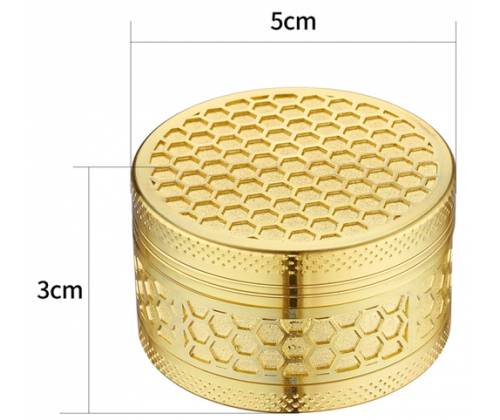 Grinder Honeycomb Gold 50mm - 3 Parts -  Price: 14,90€