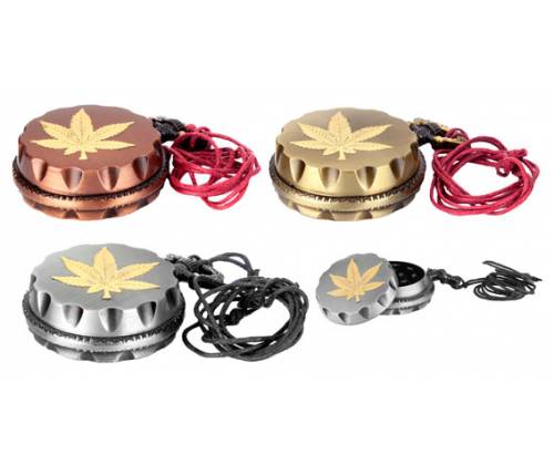Super Heroes Grinder Pocket Leaf with Neck Strap 40mm - 2 Parts Copper -  Price: 6,90€
