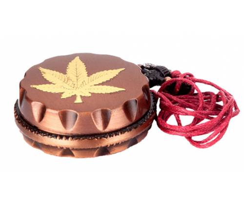 Super Heroes Grinder Pocket Leaf with Neck Strap 40mm - 2 Parts Copper -  Price: 6,90€
