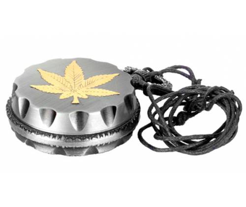 Super Heroes Grinder Pocket Leaf with Neck Strap 40mm - 2 Parts Silver -  Price: 6,90€