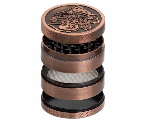 Amsterdam Grinder Shroom 63mm Bronze - 4 parts (aluminum) -  Price: 14,50€