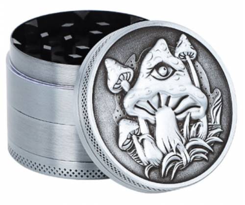 Grinder Τρίφτης Mushroom 60mm Silver - 4 parts - Τιμή: 11,50€
