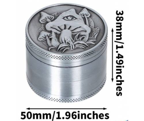 Grinder Τρίφτης Mushroom 60mm Silver - 4 parts - Τιμή: 11,50€