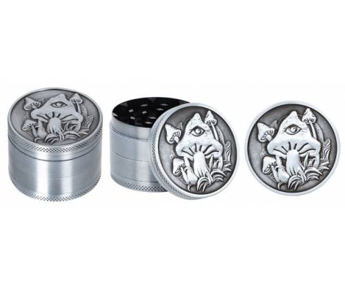 Grinder Τρίφτης Mushroom 60mm Silver - 4 parts - Τιμή: 11,50€