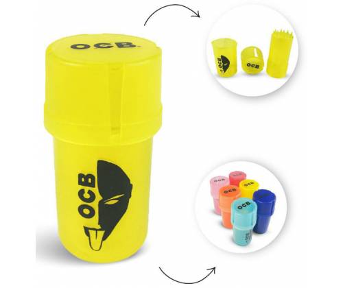 OCB Grinder Plastic MedTainer 2 in 1 with Storage Space - Various Colors -  Price: 3,70€