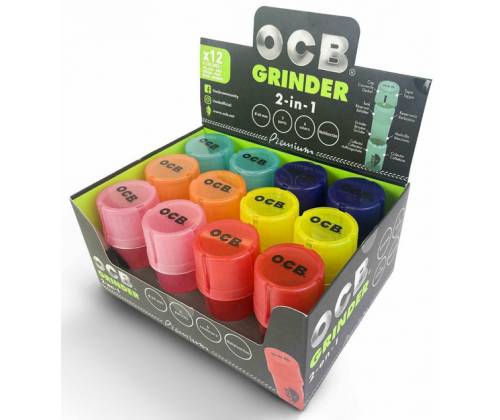 OCB Grinder Plastic MedTainer 2 in 1 with Storage Space - Various Colors -  Price: 3,70€