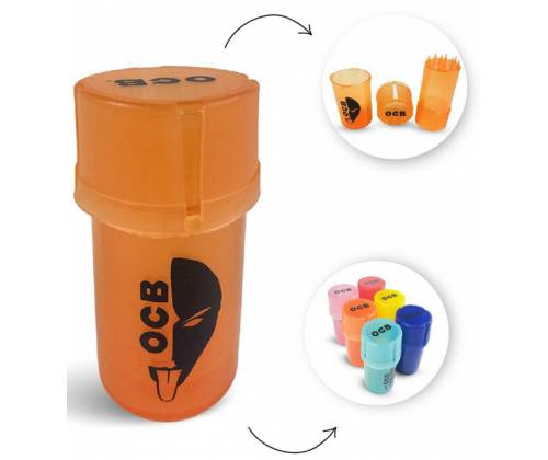 OCB Grinder Plastic MedTainer 2 in 1 with Storage Space - Various Colors -  Price: 3,70€