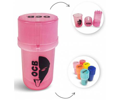 OCB Grinder Plastic MedTainer 2 in 1 with Storage Space - Various Colors -  Price: 3,70€
