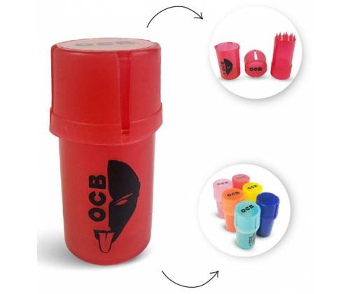 OCB Grinder Plastic MedTainer 2 in 1 with Storage Space - Various Colors -  Price: 3,70€