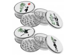 Grinder Τρίφτης Πλαστικός Banksy Leaf 60mm - 3 Parts