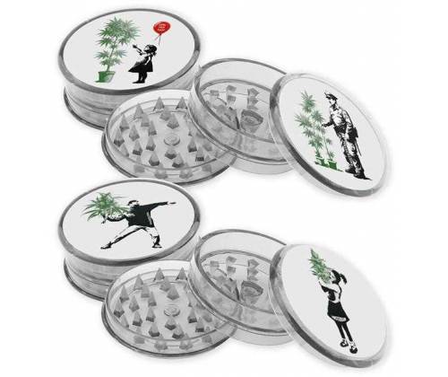 Grinder Τρίφτης Πλαστικός Banksy Leaf 60mm - 3 Parts - Τιμή: 2,20€