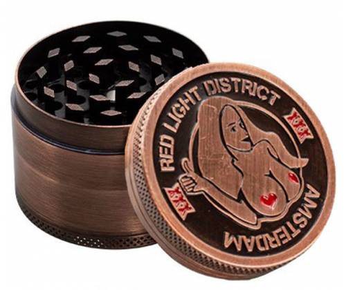Grinder 50mm Amsterdam Red Light Bronze - 4 Parts -  Price: 11,90€