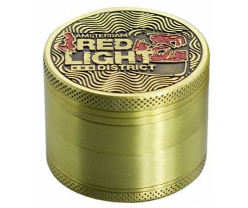 Grinder 50mm Amsterdam Red Light Gold - 4 Parts -  Price: 11,90€