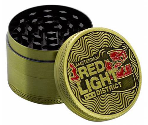 Grinder 50mm Amsterdam Red Light Gold - 4 Parts -  Price: 11,90€