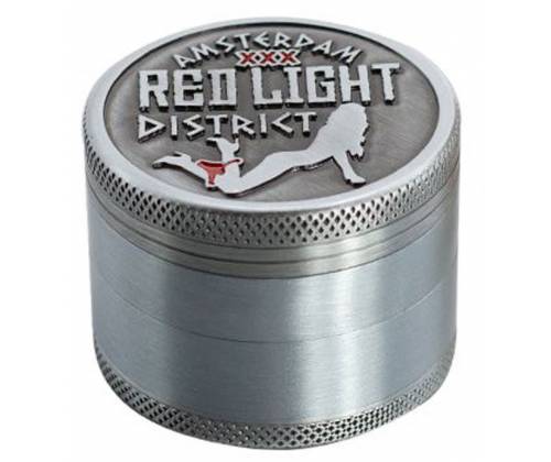 Grinder 50mm Amsterdam Red Light Silver - 4 Parts -  Price: 11,90€
