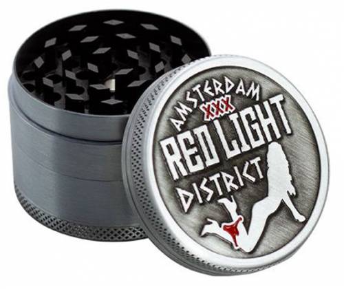 Grinder 50mm Amsterdam Red Light Silver - 4 Parts -  Price: 11,90€
