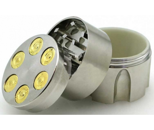 Magnetic Grinder Revolver Barrel 40mm Silver - 3 Parts -  Price: 7,90€