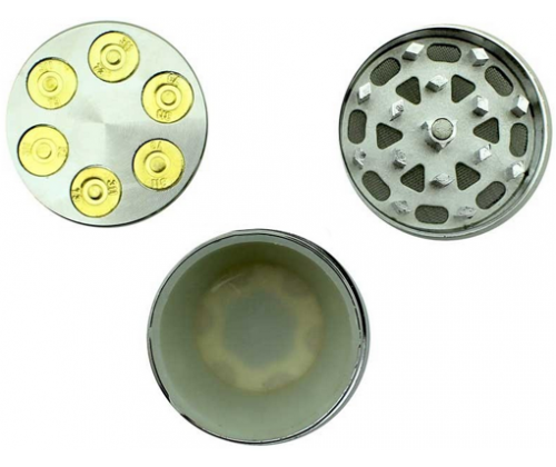 Magnetic Grinder Revolver Barrel 40mm Silver - 3 Parts -  Price: 7,90€