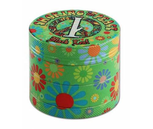 Black Leaf Grinder Aluminum «Smoking for Peace» 54mm - 4 Parts -  Price: 18,50€