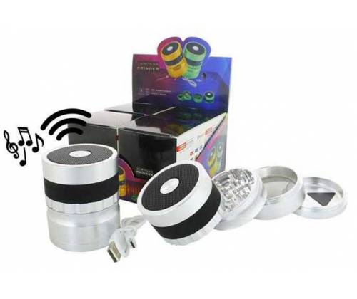 Grinder Silver - Black Aluminum With Bluetooth Speaker 62mm - 4 Parts -  Price: 39,90€