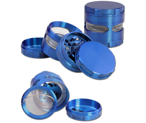 Grinder with Blue Window 56mm - 4 Parts -  Price: 15,90€