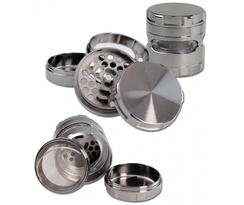 Grinder Τρίφτης με Παράθυρο Ασημί 62mm - 4 Parts - Τιμή: 16,90€