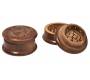 Grinder Dark Wooden Brown Carved 50mm - 2 Parts -  Price: 3,90€