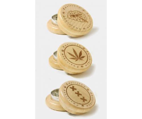 Grinder Τρίφτης  Ξύλινο Amsterdam 50mm - 2 Parts - Τιμή: 7,30€