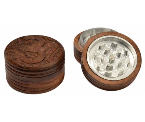 Grinder Τρίφτης  Ξύλινος - Μεταλλικός Σκαλιστό 60mm - 2 Parts - Τιμή: 6,20€