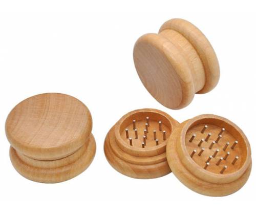 Grinder Τρίφτης Ξύλινο Amsterdam Ανοικτό Καφέ 50 mm - 2 Parts - Τιμή: 4,70€