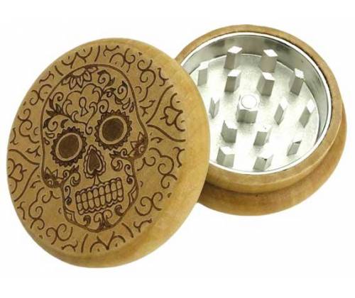 Grinder Τρίφτης Ξύλινο Skull 54 mm - 2 Parts - Τιμή: 7,90€