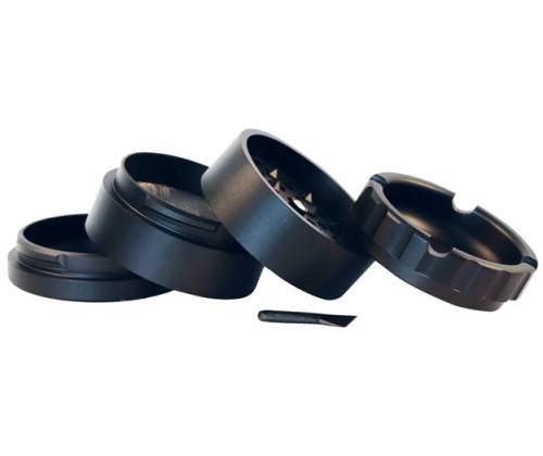 Hammercraft Grinder Τρίφτης Αλουμινίου With Ashtray 55mm Μαύρο - 4 Parts - Τιμή: 19,90€