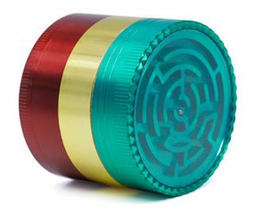Grinder 53mm Rasta 'Labyrinth' - 4 Parts -  Price: 14,90€