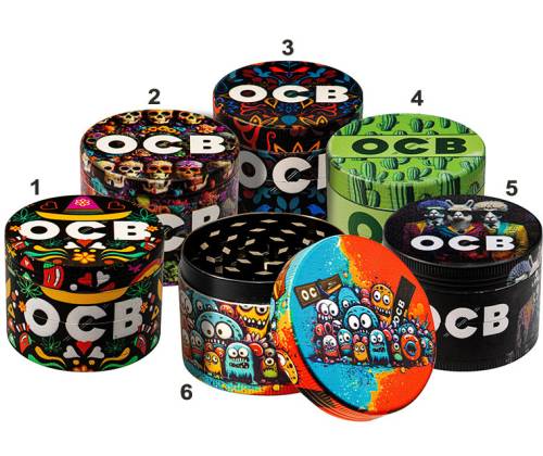 OCB Grinder «Bunt» 43mm - 4 Parts Various Designs. - Price: 16,50€