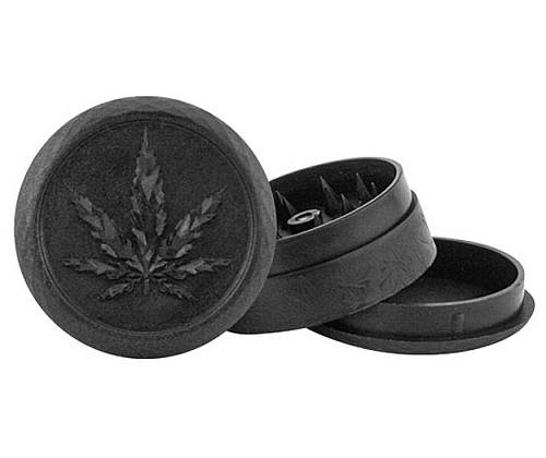 Grinder Τρίφτης Πλαστικός Leaf Μαύρο 50mm - 3 Parts - Τιμή: 2,40€
