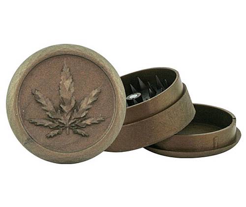 Grinder Τρίφτης Πλαστικός Leaf Μπρονζέ 50mm - 3 Parts - Τιμή: 2,40€