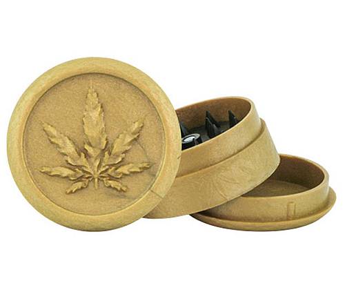 Grinder Τρίφτης Πλαστικός Leaf Χρυσό 50mm - 3 Parts - Τιμή: 2,40€