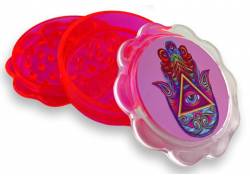 Grinder Τρίφτης Πλαστικός Pink Hamsa 60mm - 3 Parts