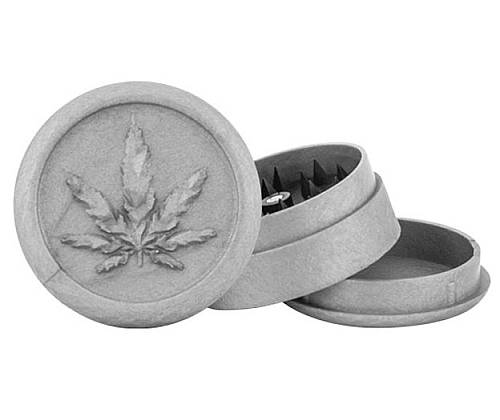 Grinder Τρίφτης Πλαστικός Leaf Ασημί 50mm - 3 Parts - Τιμή: 2,40€