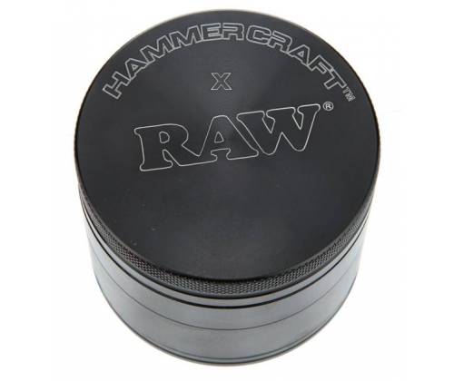 Hammercraft X RAW Grinder Τρίφτης Αλουμινίου Medium 56mm - 4 Parts Black - Τιμή: 20,00€
