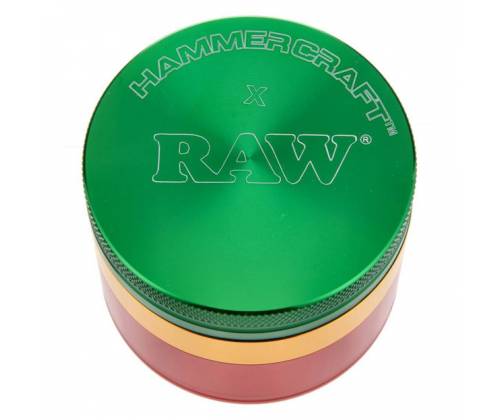 Hammercraft X RAW Grinder Τρίφτης Αλουμινίου Medium 56mm - 4 Parts Rasta - Τιμή: 20,00€