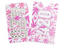 V-syndicate Credit Card Grinder Design 420 Leaves Pink