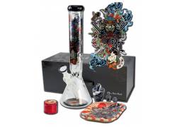 Γυάλινο Bong IN BOX Black Leaf  | Ronin and Geisha 40cm